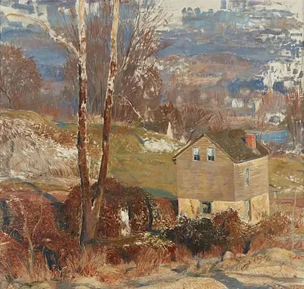 The Yellow House 1934 by Daniel Garber | Oil Painting Reproduction