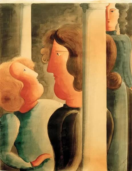 Between Columns by Oskar Schlemmer | Oil Painting Reproduction
