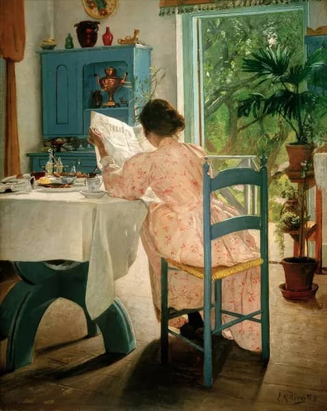 At Breakfast by Laurits Andersen Ring | Oil Painting Reproduction