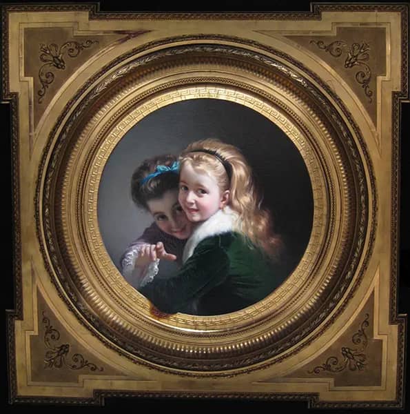 Two Girls Laughing by Pere Borrell del Caso | Oil Painting Reproduction