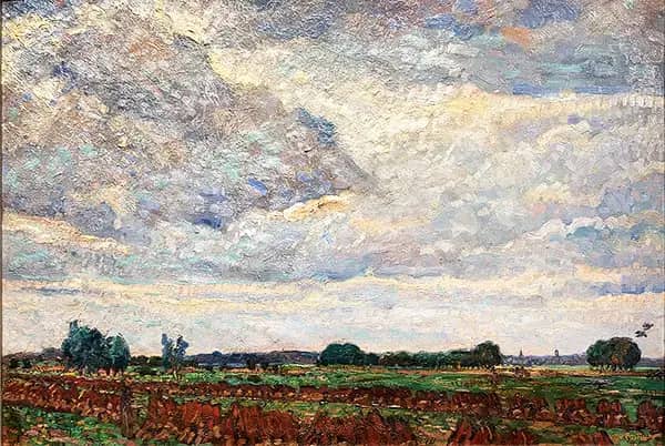 Windy Weather Landscape Near Montfoort | Oil Painting Reproduction