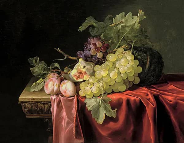 A Still Life with Grapes Plums Figs and a Melon | Oil Painting Reproduction