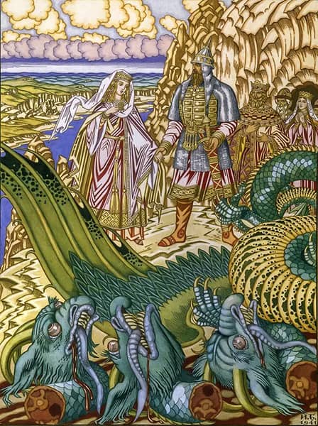 Dobrynya Nikitich Rescues Zabava from the Gorynych, 1941 | Oil Painting Reproduction