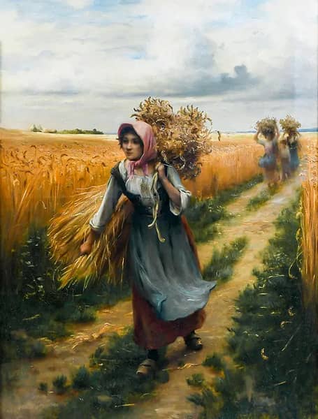 Bringing in the Harvest by Georges Laugee | Oil Painting Reproduction