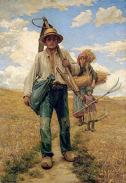 French Peasants in a Stubble Field | Oil Painting Reproduction