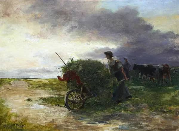 Jeune Paysanne by Georges Laugee | Oil Painting Reproduction