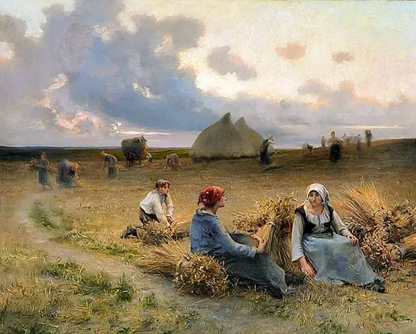 The Gleaners, 1861 by Georges Laugee | Oil Painting Reproduction