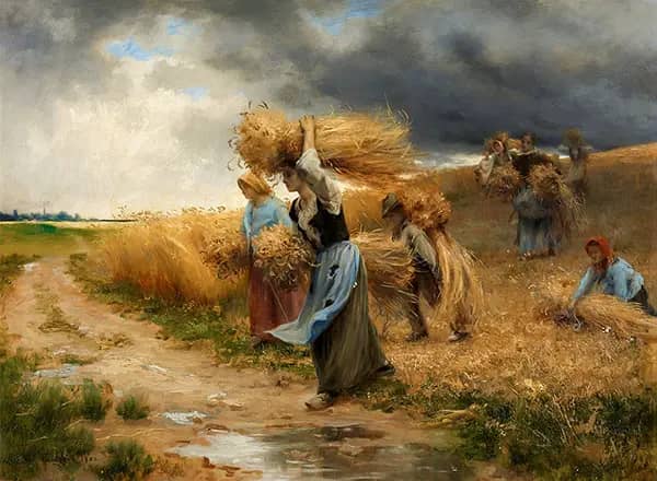 Women in the Fields, 1900 by Georges Laugee | Oil Painting Reproduction
