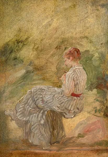 Woman Sewing by Marie Bracquemond | Oil Painting Reproduction