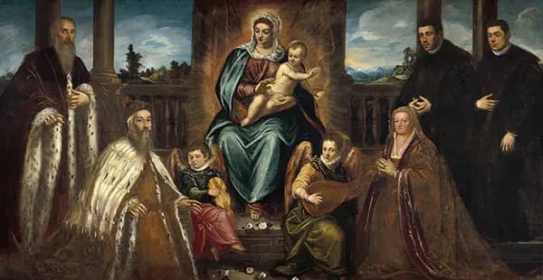 Doge Alvise Mocenigo and Family Before the Madonna and Child, 1575 | Oil Painting Reproduction