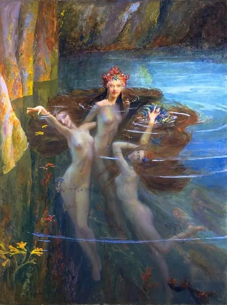 The Nereids, 1927 by Gaston Bussiere | Oil Painting Reproduction