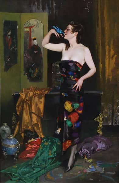 A Lady of Fashion in a Chinoiserie Boudoir | Oil Painting Reproduction