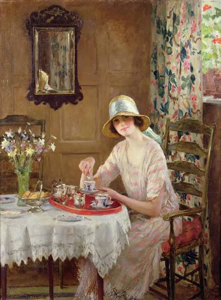 Afternoon Tea by William Henry Margetson | Oil Painting Reproduction