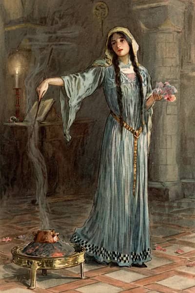 Queen Morgan Le Fay by William Henry Margetson | Oil Painting Reproduction