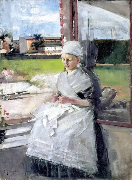 Breton Girl, 1889 by Olga Boznanska | Oil Painting Reproduction