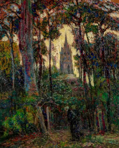 Figure Before a Church, c1920 | Oil Painting Reproduction
