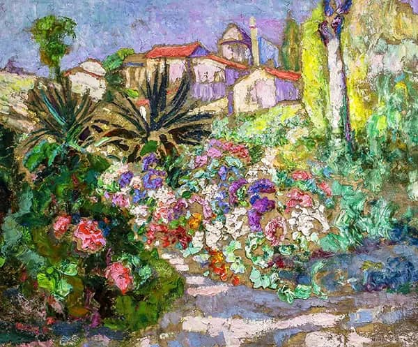 Flower Garden by Victor Charreton | Oil Painting Reproduction