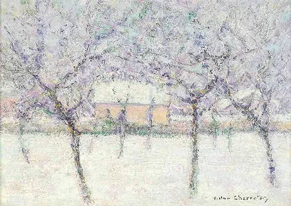 Landscape Under the Snow by Victor Charreton | Oil Painting Reproduction