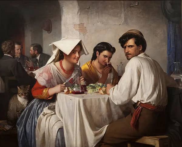 In a Roman Osteria, 1866 by Carl Bloch | Oil Painting Reproduction
