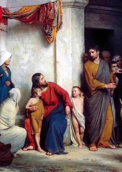 Jesus Christ with Children by Carl Bloch | Oil Painting Reproduction
