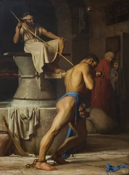 Samson and the Philistines, 1863 by Carl Bloch | Oil Painting Reproduction