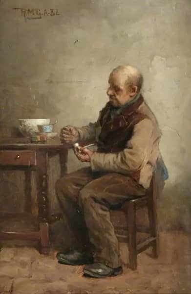 A Smoker, 1882 by Robert McGregor | Oil Painting Reproduction