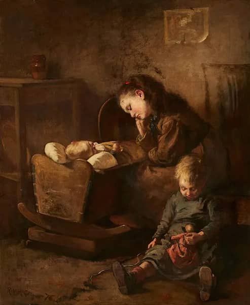Maternal Cares by Robert McGregor | Oil Painting Reproduction