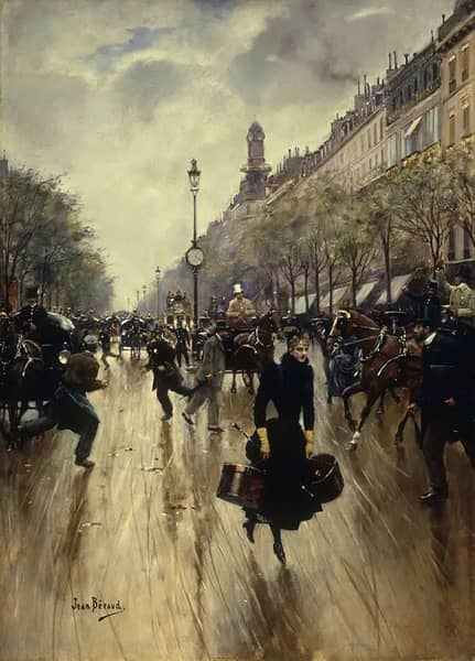 Four PM at the Carrefour Drouot and the Grand Boulevard | Oil Painting Reproduction