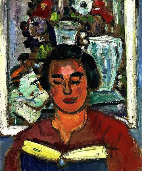 Portrait of Miss Jean McCaig by Leslie Hunter | Oil Painting Reproduction