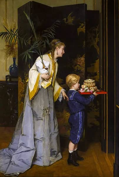 Fathers Day, 1874 by Frans Verhas | Oil Painting Reproduction