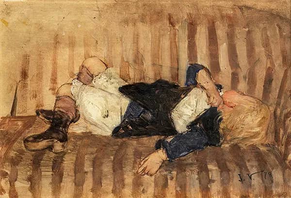Study of Louise Ponselet Lying on a Sofa | Oil Painting Reproduction