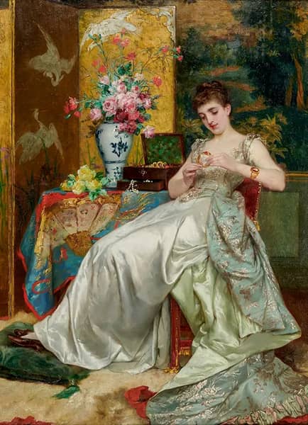 The Favorite Jewel by Frans Verhas | Oil Painting Reproduction