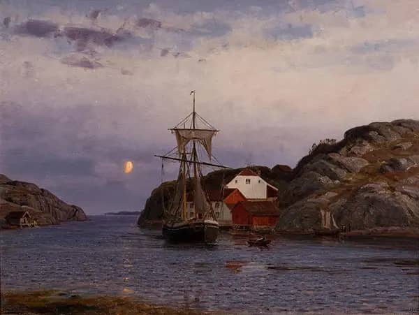 Aften I Gamle Hellesund, 1912 | Oil Painting Reproduction