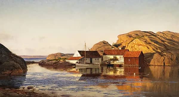 Aften I Ny Hellesund, 1914 | Oil Painting Reproduction