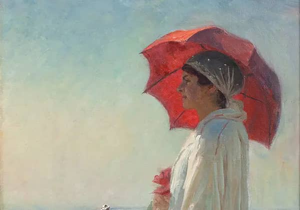 Nina the Artist's Daughter at the Beach Skagen | Oil Painting Reproduction