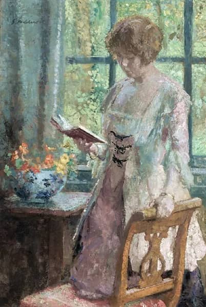 Gary Mel Reading 1916 by Gari Melchers | Oil Painting Reproduction