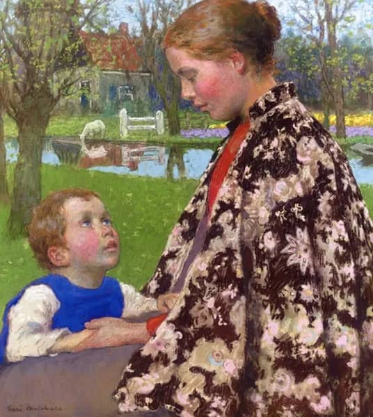 Mother and Child 1895 by Gari Melchers | Oil Painting Reproduction