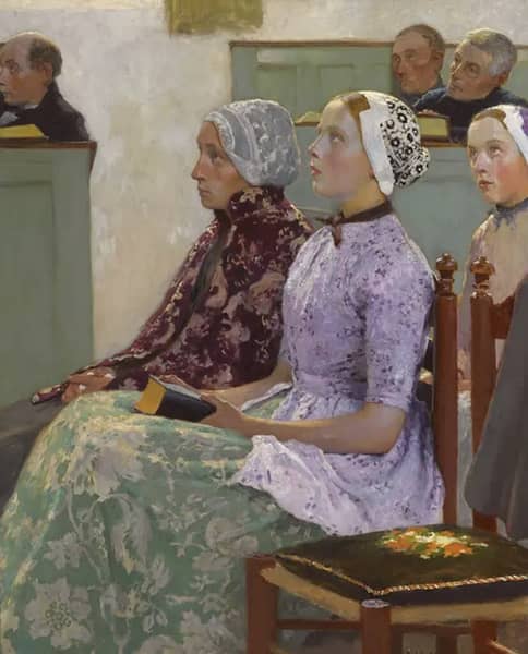 Sunday Mass 1895 by Gari Melchers | Oil Painting Reproduction