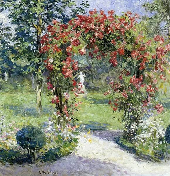 The Crimson Rambler 1914 by Gari Melchers | Oil Painting Reproduction