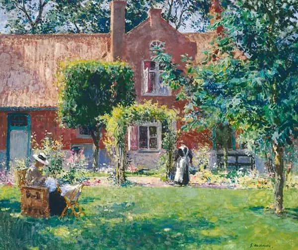 The Unpretentious Garden 1909 by Gari Melchers | Oil Painting Reproduction