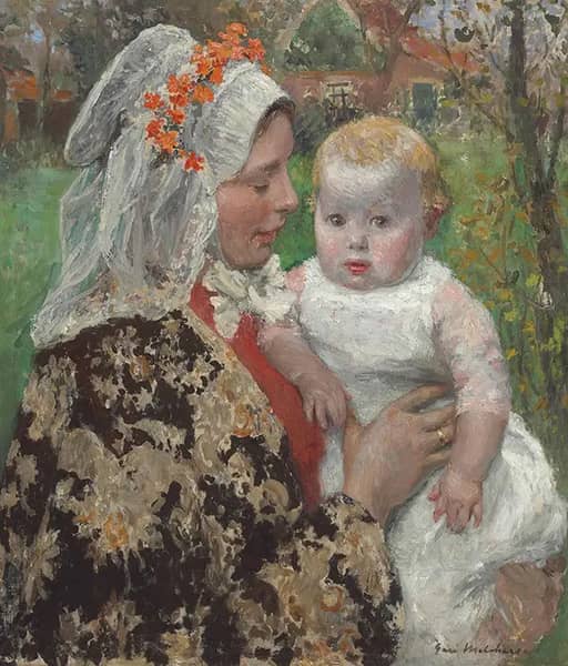 The Young Mother by Gari Melchers | Oil Painting Reproduction