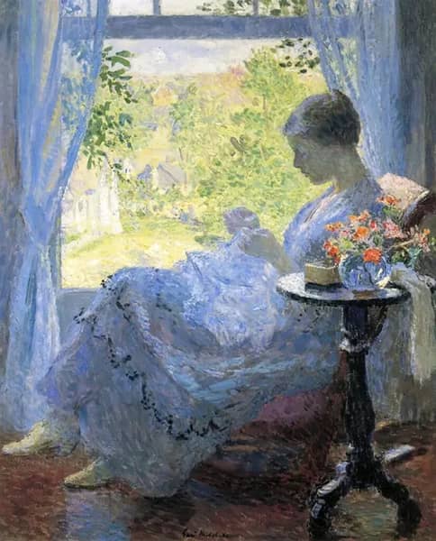 Young Woman Sewing by Gari Melchers | Oil Painting Reproduction