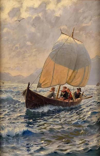 A Fun Crossing by Hans Dahl | Oil Painting Reproduction