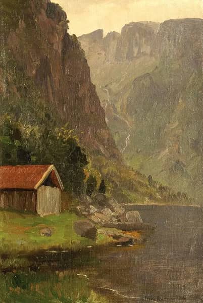 Fjord Landscape 2 by Hans Dahl | Oil Painting Reproduction