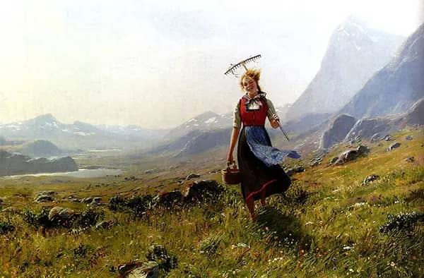 In the Mountains by Hans Dahl | Oil Painting Reproduction