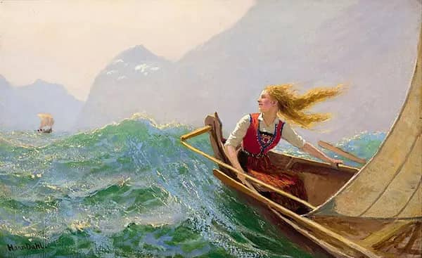 Sail on the Fjord by Hans Dahl | Oil Painting Reproduction