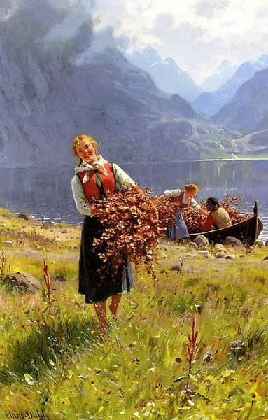 Summer Day on the Fjord by Hans Dahl | Oil Painting Reproduction