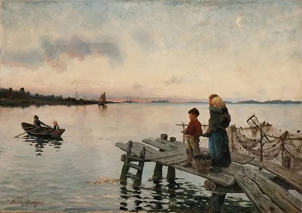 Evening Atmosphere on the Pier | Oil Painting Reproduction