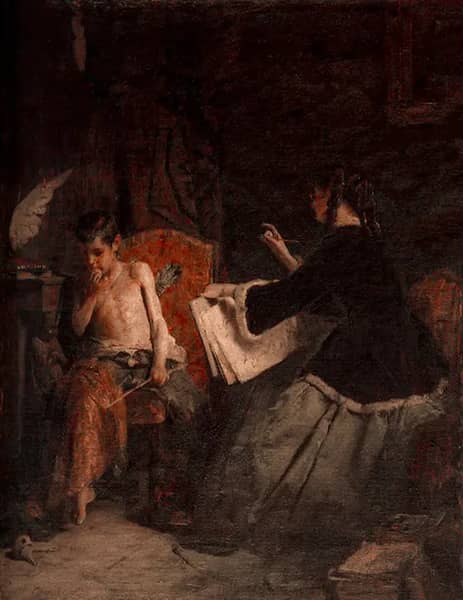 Eros and the Painter by Nikolaos Gyzis | Oil Painting Reproduction