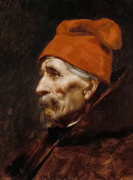 Old Man Wearing a Red Fez by Nikolaos Gyzis | Oil Painting Reproduction